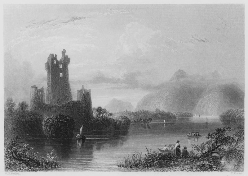 Ross Castle, Killarney by William Henry (after) Bartlett