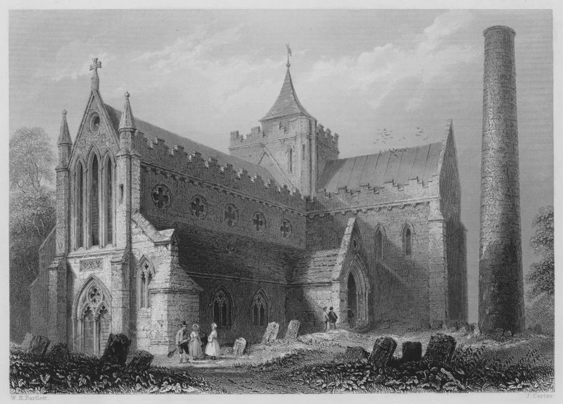 St Canice, Kilkenny by William Henry (after) Bartlett