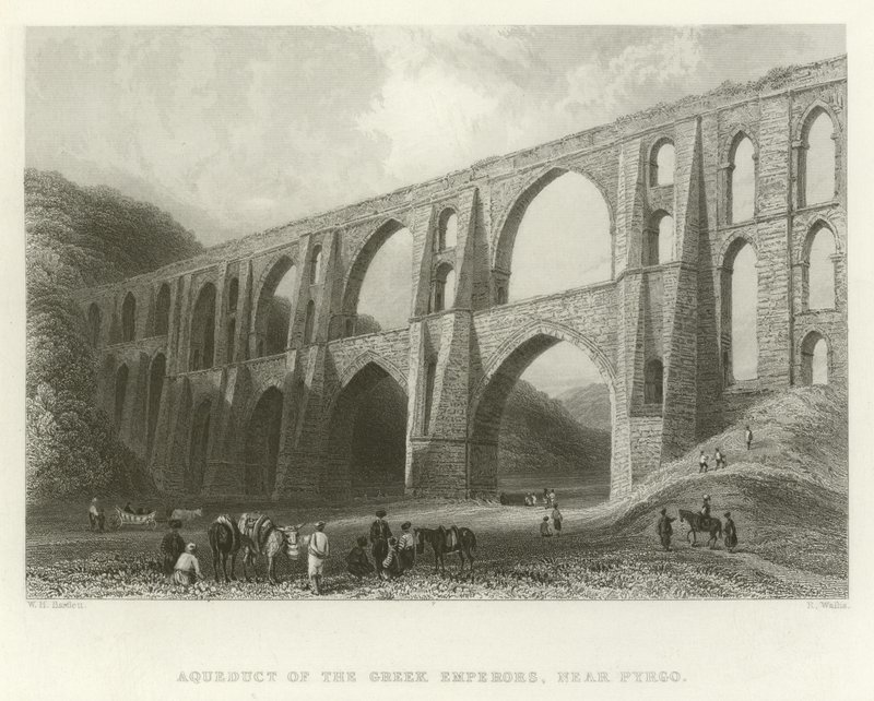 Aqueduct of the Emperors, Near Pyrgo, Turkey by William Henry Bartlett