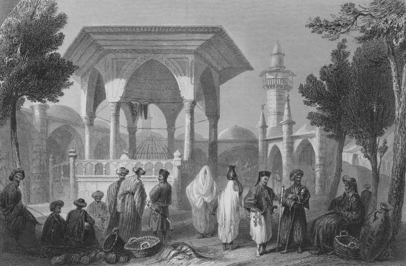 Bazaar at Jaffa, the Ancient Joppa by William Henry Bartlett
