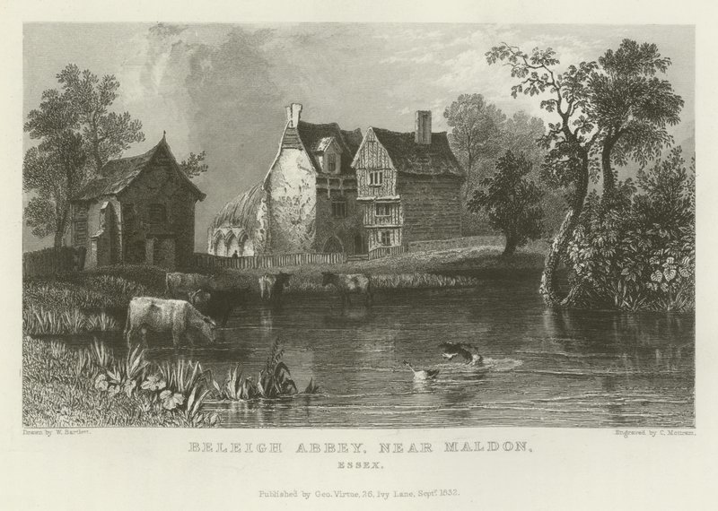 Beleigh Abbey, near Maldon, Essex by William Henry Bartlett