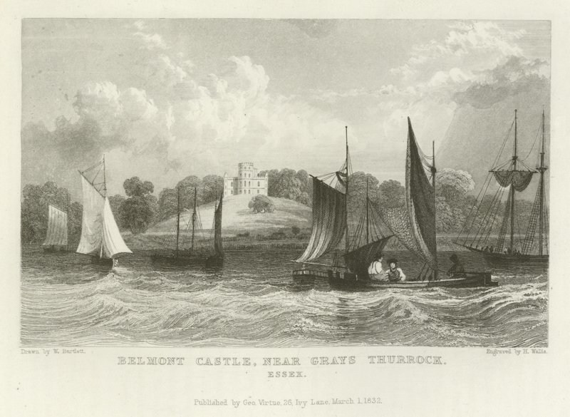 Belmont Castle, near Grays Thurrock, Essex by William Henry Bartlett