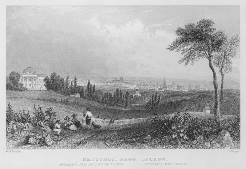 Brussels, from Lacken (engraving) by William Henry Bartlett