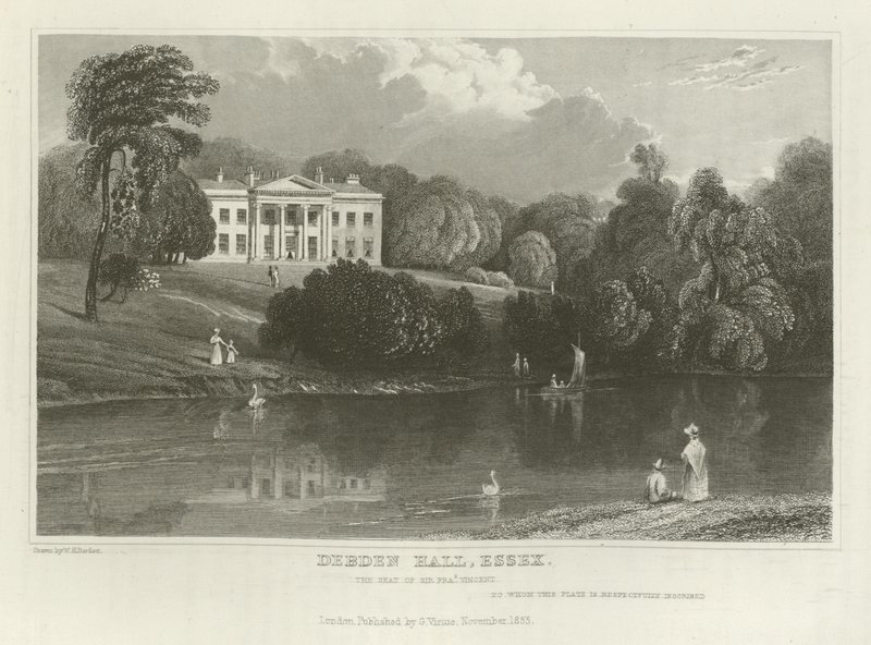 Debden Hall, Essex, the Seat of Sir Francis Vincent by William Henry Bartlett