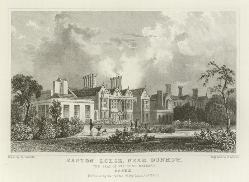 Easton Lodge, near Great Dunmow, the Seat of Viscount Maynard, Essex by William Henry Bartlett