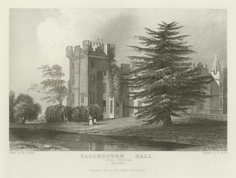 Faulkbourn Hall, near Whitham, Essex by William Henry Bartlett