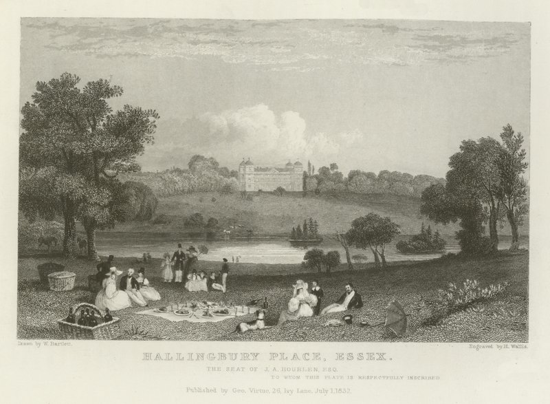 Hallingbury Place, Essex, the Seat of J A Houblen, Esquire by William Henry Bartlett