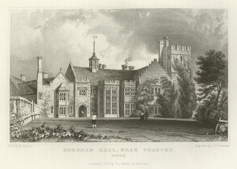 Horeham Hall, near Thaxted, Essex by William Henry Bartlett
