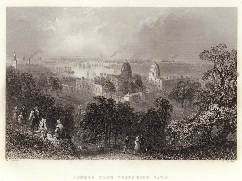 London from Greenwich Park by William Henry Bartlett