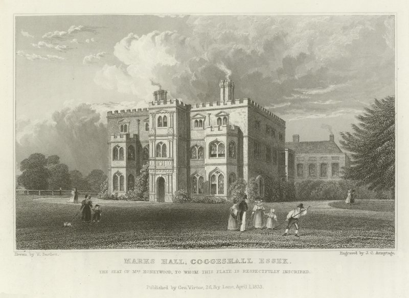 Marks Hall, Coggeshall, Essex, the Seat of Mrs Honeywood by William Henry Bartlett