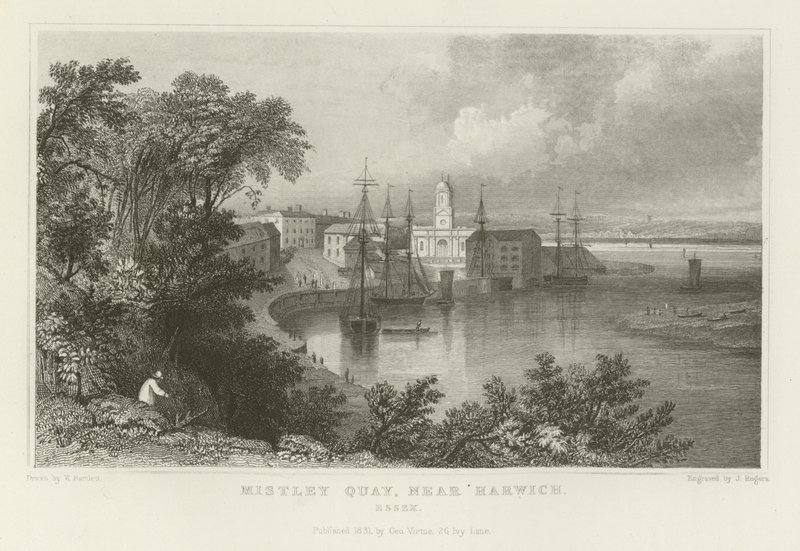 Mistley Quay, Near Harwich, Essex by William Henry Bartlett