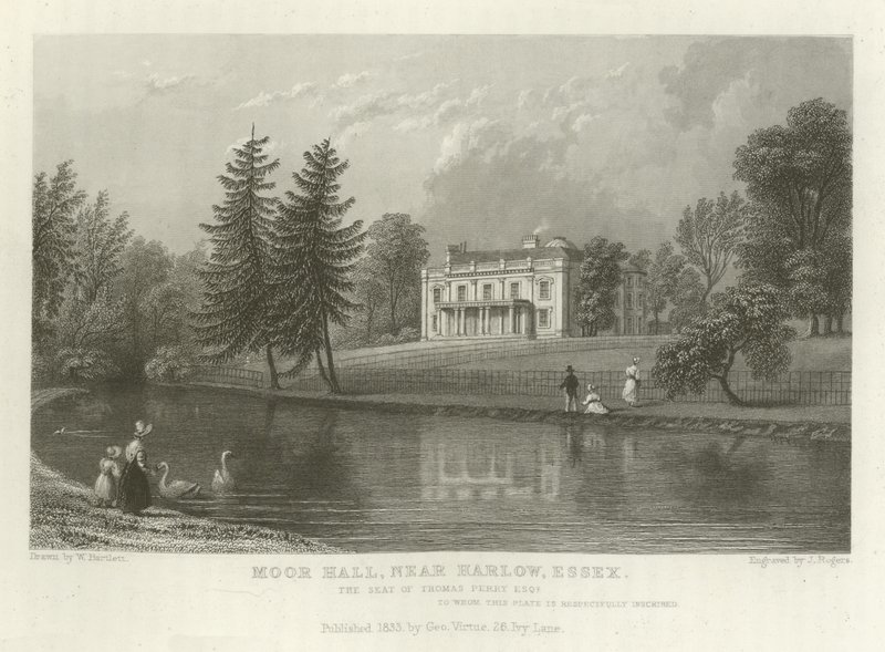 Moor Hall, near Harlow, Essex, the Seat of Thomas Perry, Esquire by William Henry Bartlett