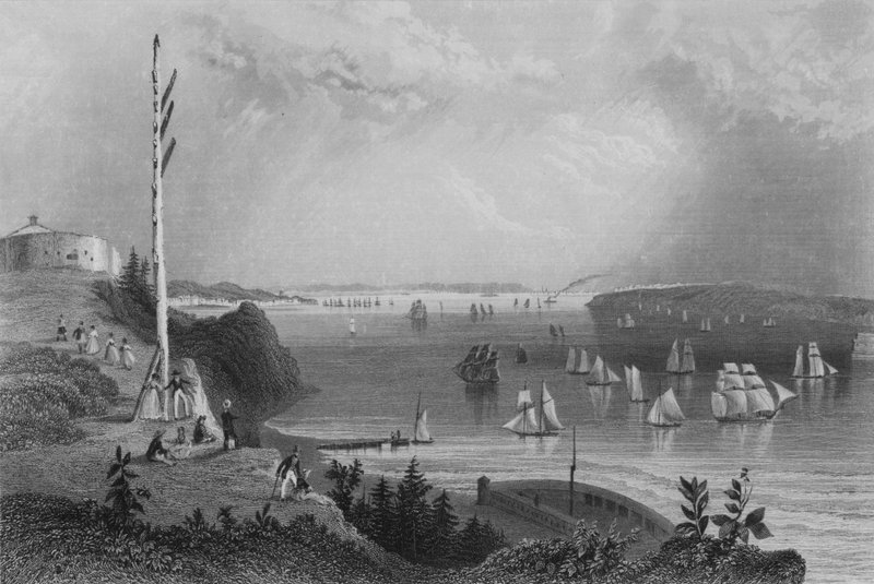 New York Bay, from the Telegraph Station by William Henry Bartlett