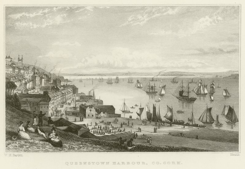 Queenstown harbour by William Henry Bartlett