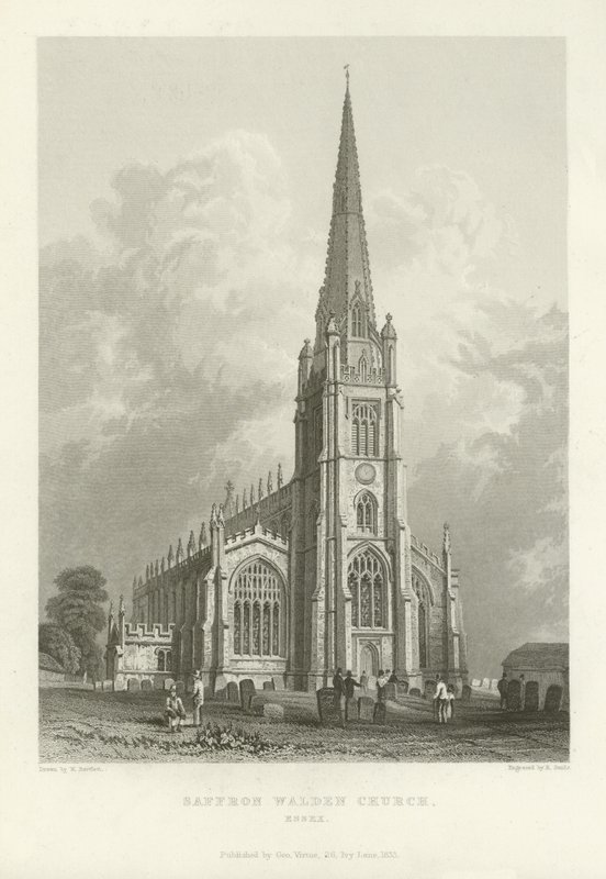 Saffron Walden Church, Essex by William Henry Bartlett