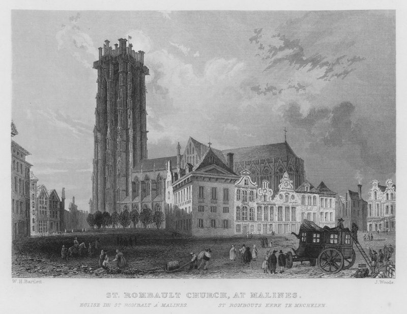 St Rombault Church, at Malines by William Henry Bartlett