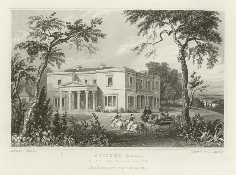 Stisted Hall, near Braintree, Essex by William Henry Bartlett