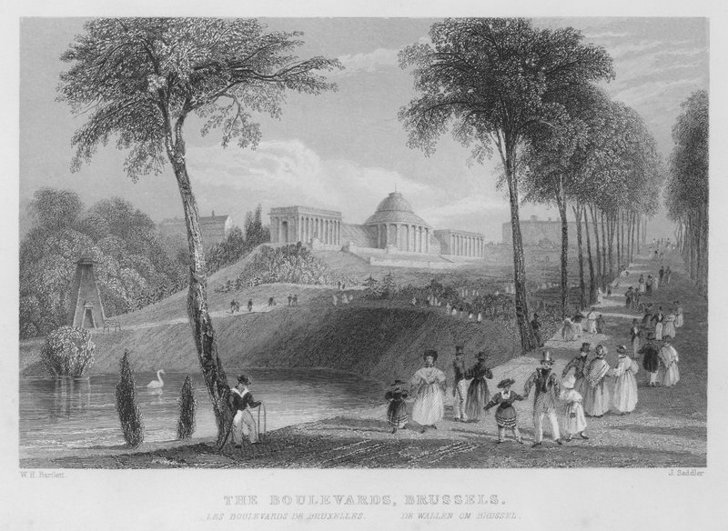 The Boulevards, Brussels by William Henry Bartlett