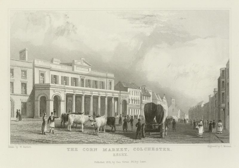 The Corn Market, Colchester, Essex by William Henry Bartlett
