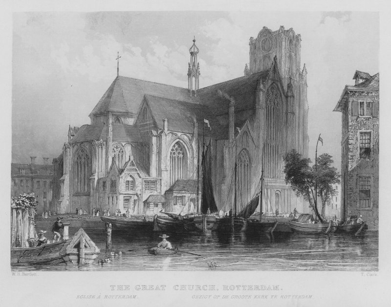 The Great Church, Rotterdam by William Henry Bartlett