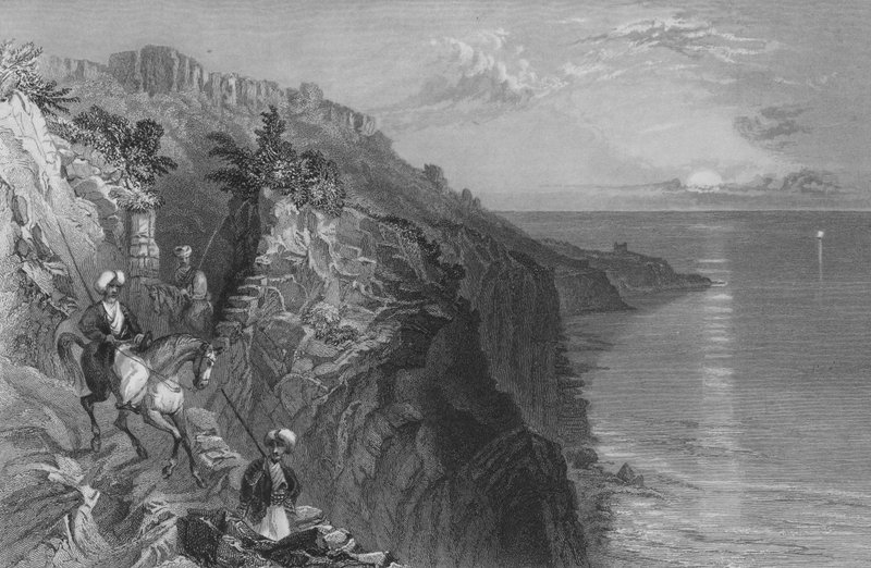 The Ladder of Tyrus, a Pass on the Sea Coast, Near Tyre by William Henry Bartlett