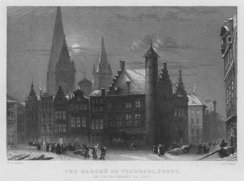 The Marche De Vendredi, Ghent by William Henry Bartlett