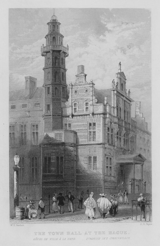 The Town Hall at the Hague by William Henry Bartlett