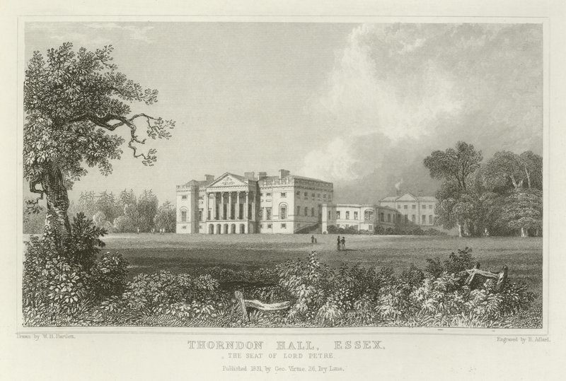 Thorndon Hall, Essex, the Seat of Lord Petre by William Henry Bartlett