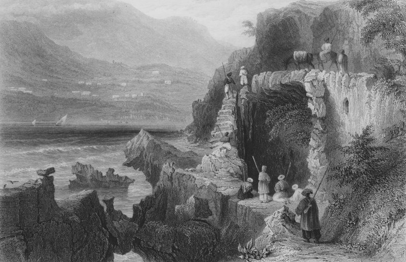 Tomb of St George, Bay of Kesrouan, Syria, on the Route from Beriout to Tripoli by William Henry Bartlett