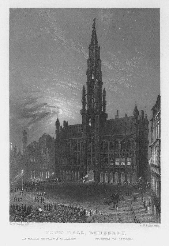 Town Hall, Brussels by William Henry Bartlett