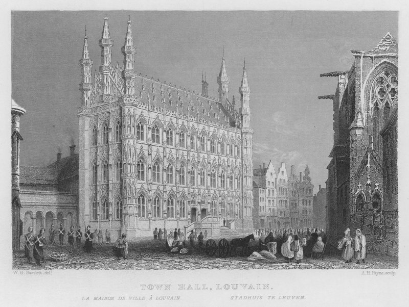 Town Hall, Louvain by William Henry Bartlett