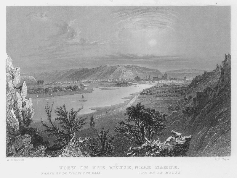 View on the Meuse, near Namur by William Henry Bartlett