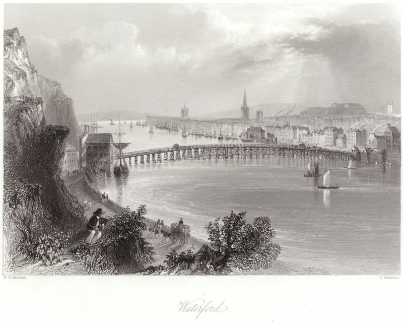 Waterford in County Waterford by William Henry Bartlett
