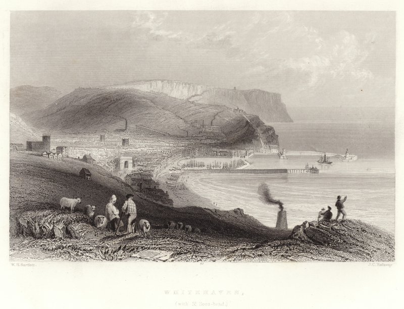 Whitehaven, with St Bees-head by William Henry Bartlett