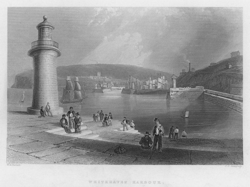 Whitehaven Harbour by William Henry Bartlett