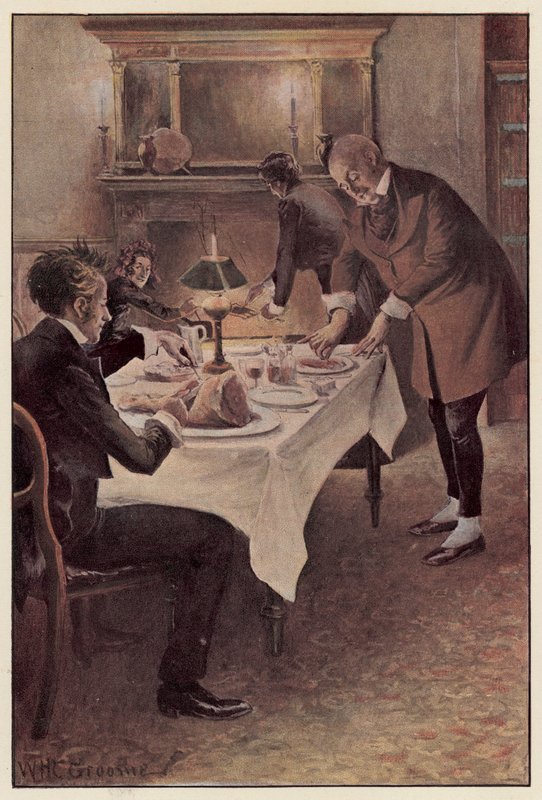 Traddles cut the mutton into slices by William Henry Charles Groome