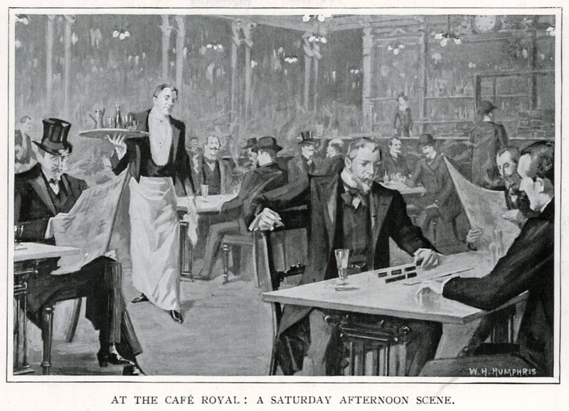 At the Cafe Royal: A Saturday Afternoon Scene, c.1900 by William Henry Humphris