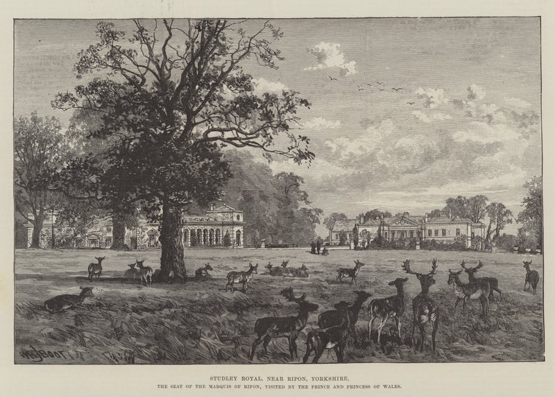 Studley Royal, near Ripon, Yorkshire, the Seat of the Marquis of Ripon, visited by the Prince and Princess of Wales by William Henry James Boot