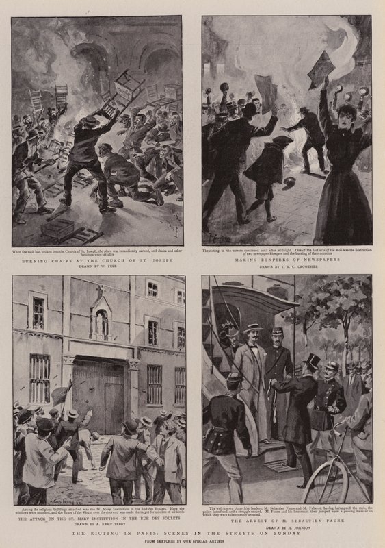 The Rioting in Paris, Scenes in the Streets on Sunday by William Henry Pike