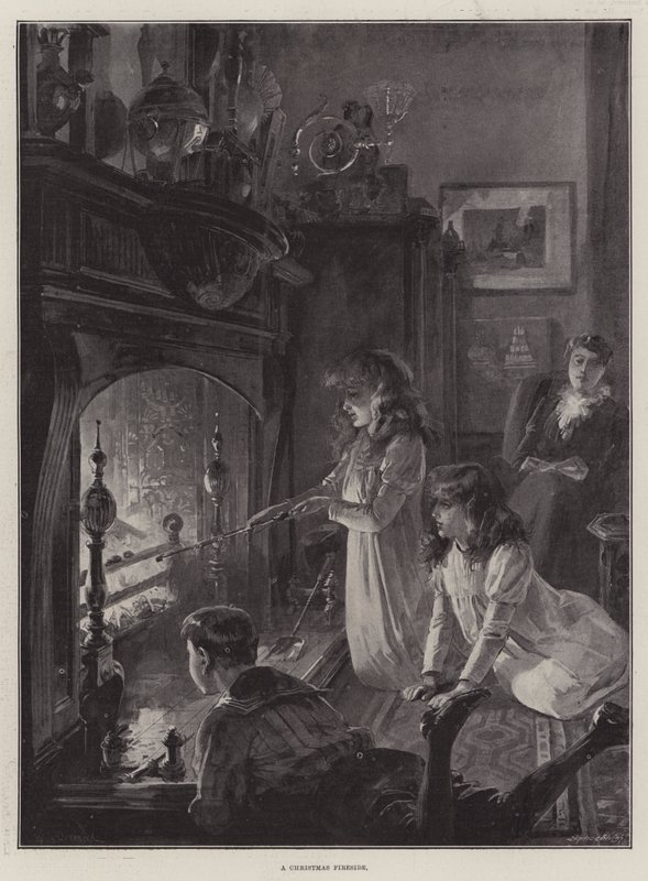 A Christmas Fireside by William Heysham Overend