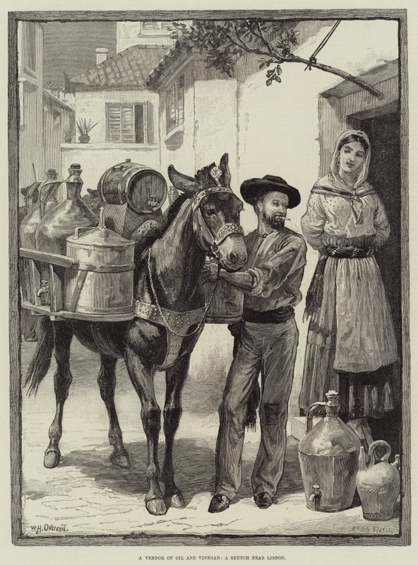 A Vendor of Oil and Vinegar, a Sketch near Lisbon by William Heysham Overend