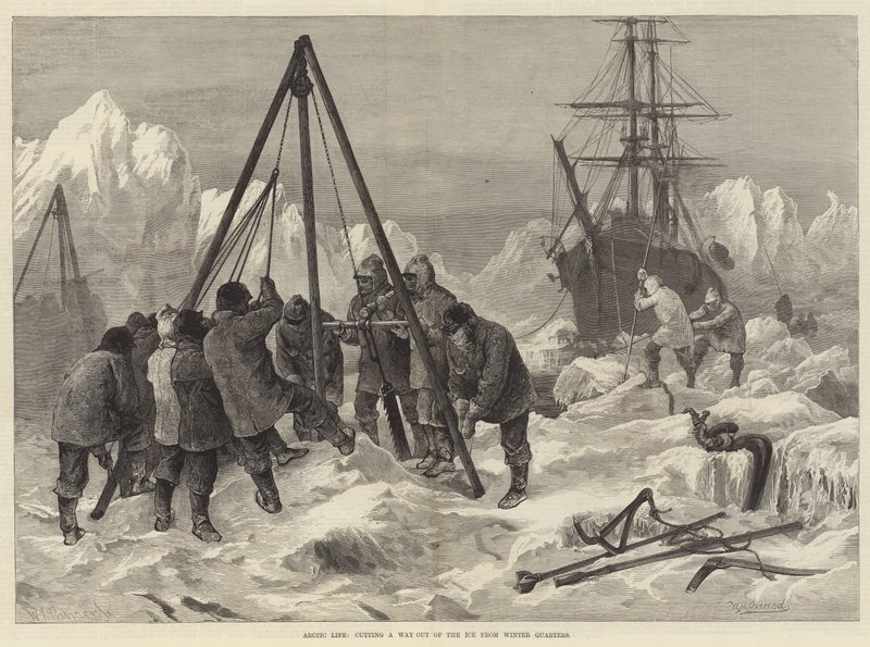 Arctic Life, Cutting a Way out of the Ice from Winter Quarters by William Heysham Overend