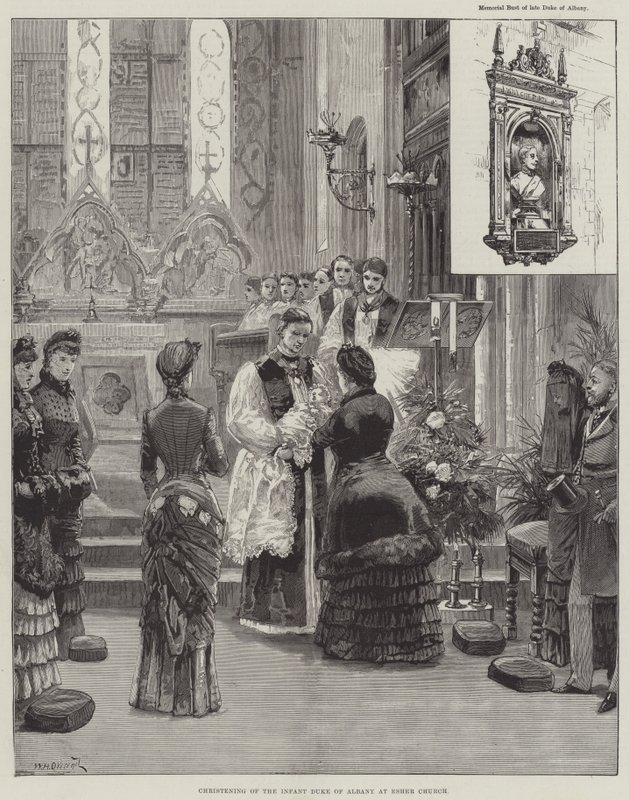 Christening of the Infant Duke of Albany at Esher Church by William Heysham Overend