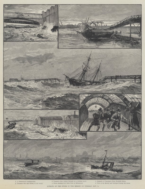 Effects of the Storm in the Mersey on Tuesday, 1 November by William Heysham Overend