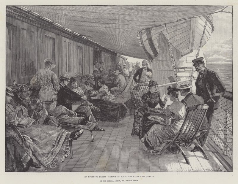 En Route to Brazil, Sketch on Board the Steam-Ship Thames by William Heysham Overend