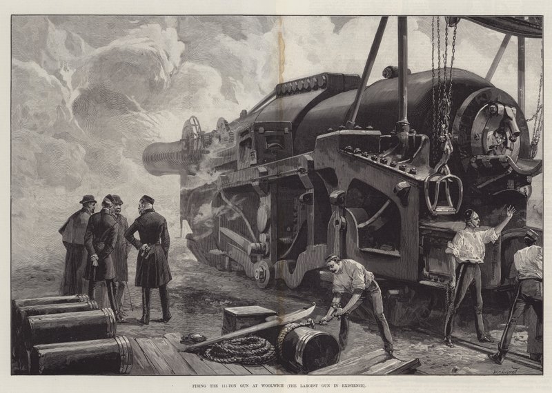 Firing the 111-Ton Gun at Woolwich by William Heysham Overend