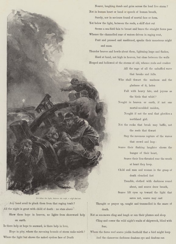 Grace Darling, by A C Swinburne by William Heysham Overend