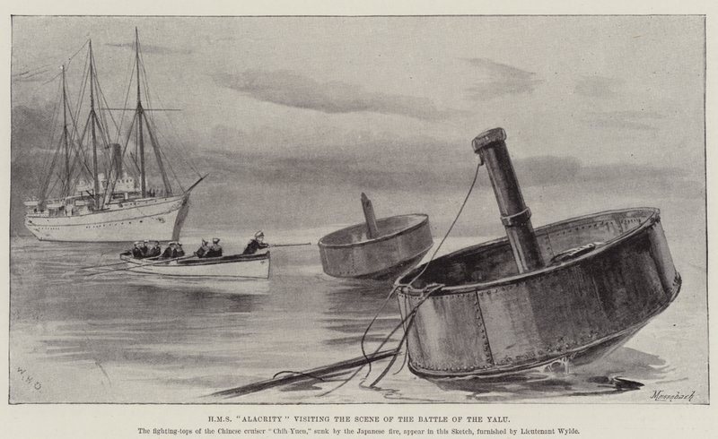 HMS Alacrity Visiting the Scene of the Battle of the Yalu by William Heysham Overend