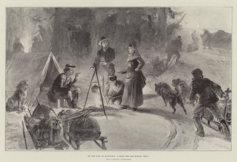 On the Way to Klondike, a Halt for the Midday Meal by William Heysham Overend