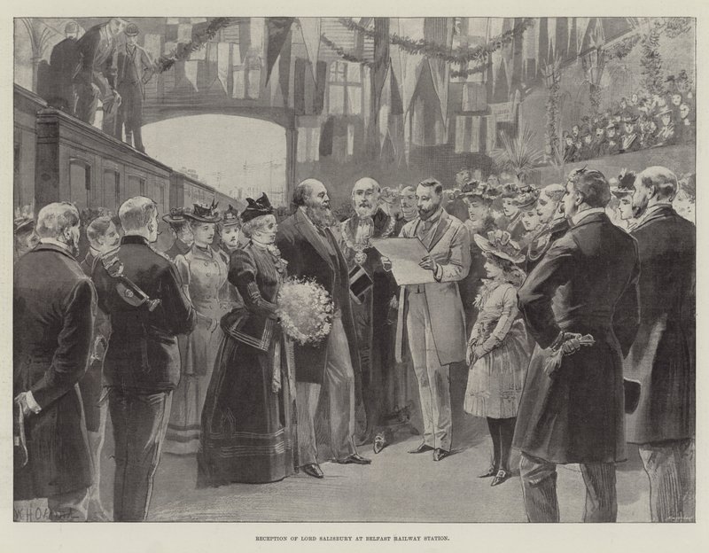 Reception of Lord Salisbury at Belfast Railway Station by William Heysham Overend